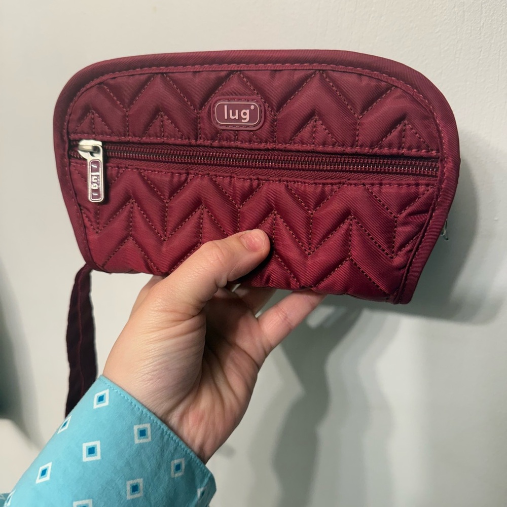 Lug Maroon Quilted Wristlet